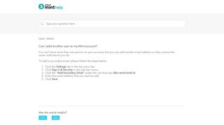Can I add another user to my Mint account? - Mint Support Center