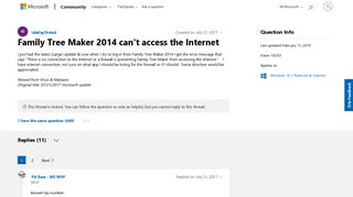 Family Tree Maker 2014 can't access the Internet - Microsoft Community