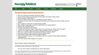 Contact Page - Family Video