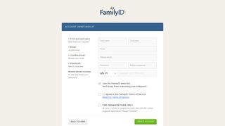 Create account - FamilyID