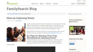 Host an Indexing Event |FamilySearch