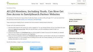 All LDS Members, Including Youth, Can Now Get Free ... - FamilySearch