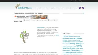 FamilySearch Recommends You Sign-In | FamilyTree.com