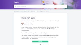 Send staff login | Famly Help Center