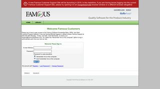 Version 6 Customer Login - Famous Software