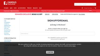 Mobile Email Signup - Famous Footwear