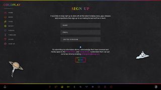 Sign Up | Coldplay