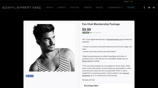 Fan Club Membership Package - Adam Lambert - Official Site