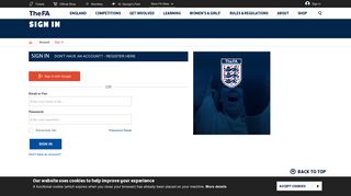 Sign in - The website for the English football association, the Emirates ...