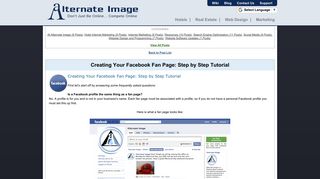 Creating a Facebook Fan Page - Alternate Image