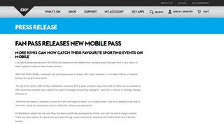 FAN PASS RELEASES NEW MOBILE PASS | SKY