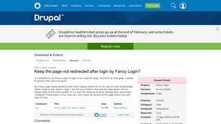 Keep the page not redirected after login by Fancy Login ... - Drupal