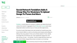 Social Network Fandalism Adds A Cheap Way For Musicians To ...