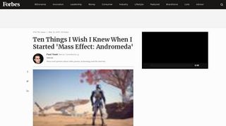 Ten Things I Wish I Knew When I Started 'Mass Effect: Andromeda'