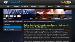 Galaxy Gaming's Bonus Jackpot System - Andromeda Series Gains ...