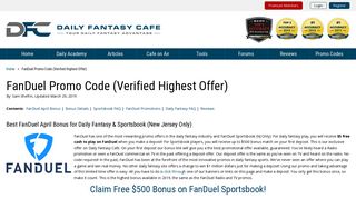 FanDuel Promo Code - $600 Free Sportsbook Bet + $5 Free DFS ...