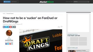 How not to be a 'sucker' on FanDuel or DraftKings - MarketWatch