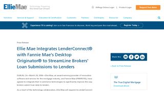 Ellie Mae Integrates LenderConnect® with Fannie Mae's Desktop ...