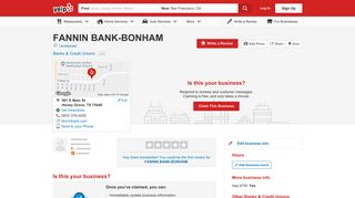 FANNIN BANK-BONHAM - Banks & Credit Unions - 901 E Main St ...