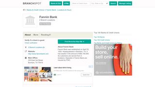 Fannin Bank - 2 Locations, Hours, Phone Numbers … - Branchspot