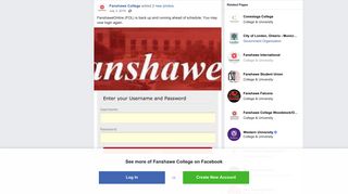 FanshaweOnline (FOL) is back up and... - Fanshawe College | Facebook