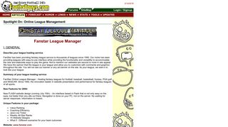 FanStar Online League Manager - Footballguys