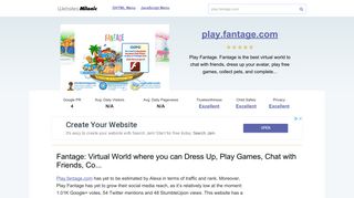 Play.fantage.com website. Fantage: Virtual World where you can ...