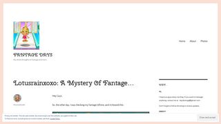 Lotusrainxoxo: A Mystery Of Fantage… – FANTAGE DAYS