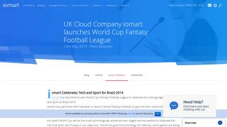 UK Cloud Company iomart launches World Cup Fantasy Football ...