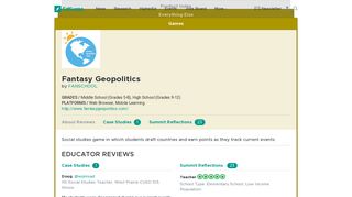 Fantasy Geopolitics | Product Reviews | EdSurge
