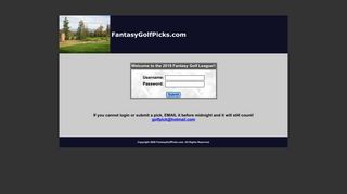 Fantasy Golf Login