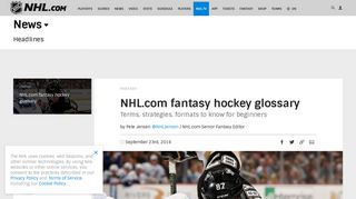 NHL.com fantasy hockey glossary