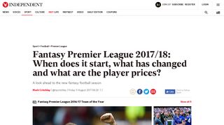 Fantasy Premier League 2017/18: When does it start, what has ...