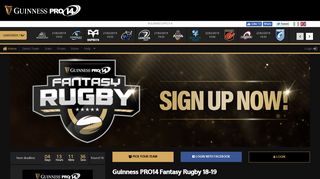 Guinness PRO14 Fantasy Rugby 18-19