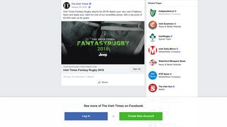 The Irish Times - Irish Times Fantasy Rugby returns for... | Facebook