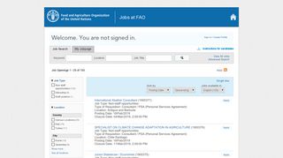 Job Search - Sign In - FAO