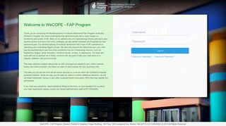 WeCOPE - FAP Program - Login