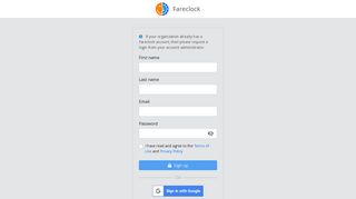 Sign Up | Fareclock