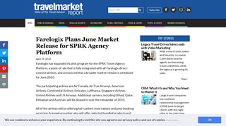 Farelogix Plans June Market Release for SPRK Agency Platform