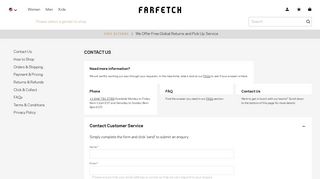 Contact Us - Get In Touch - Farfetch