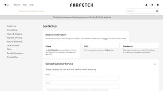 Contact Us - Get In Touch - Farfetch
