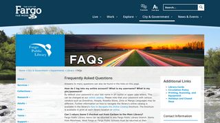 The City of Fargo - FAQs