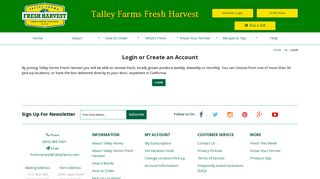 login page - Talley Farms Fresh Harvest