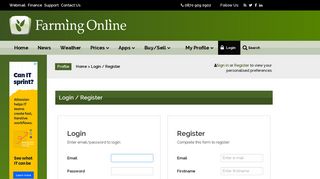 Login / Register - Farming Online