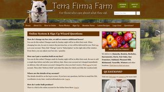 Online System & Sign Up Wizard Questions - Terra Firma Farm ...