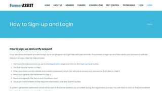 How to Sign-up and Login - SSAA Farmer Assist
