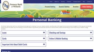 Personal Banking | Farmers Bank of Willards | Online Banking