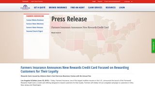 Farmers Insurance Announces New Rewards Credit Card - News ...