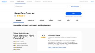 Sunset Farm Foods Inc Careers and Employment | Indeed.com