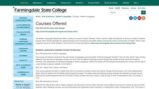 Courses - Modern Languages - Farmingdale State College